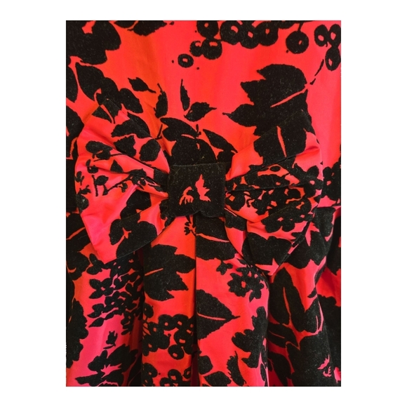 THE CHILDREN PLACE Velvet Floral Red and Black Dress - Picture 4 of 7